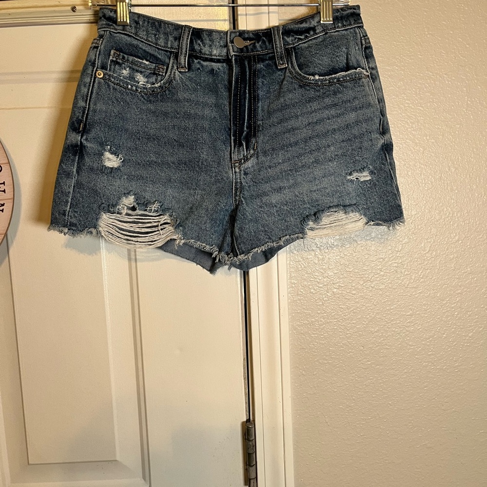 Altar'd State Blue Distressed Jean Shorts